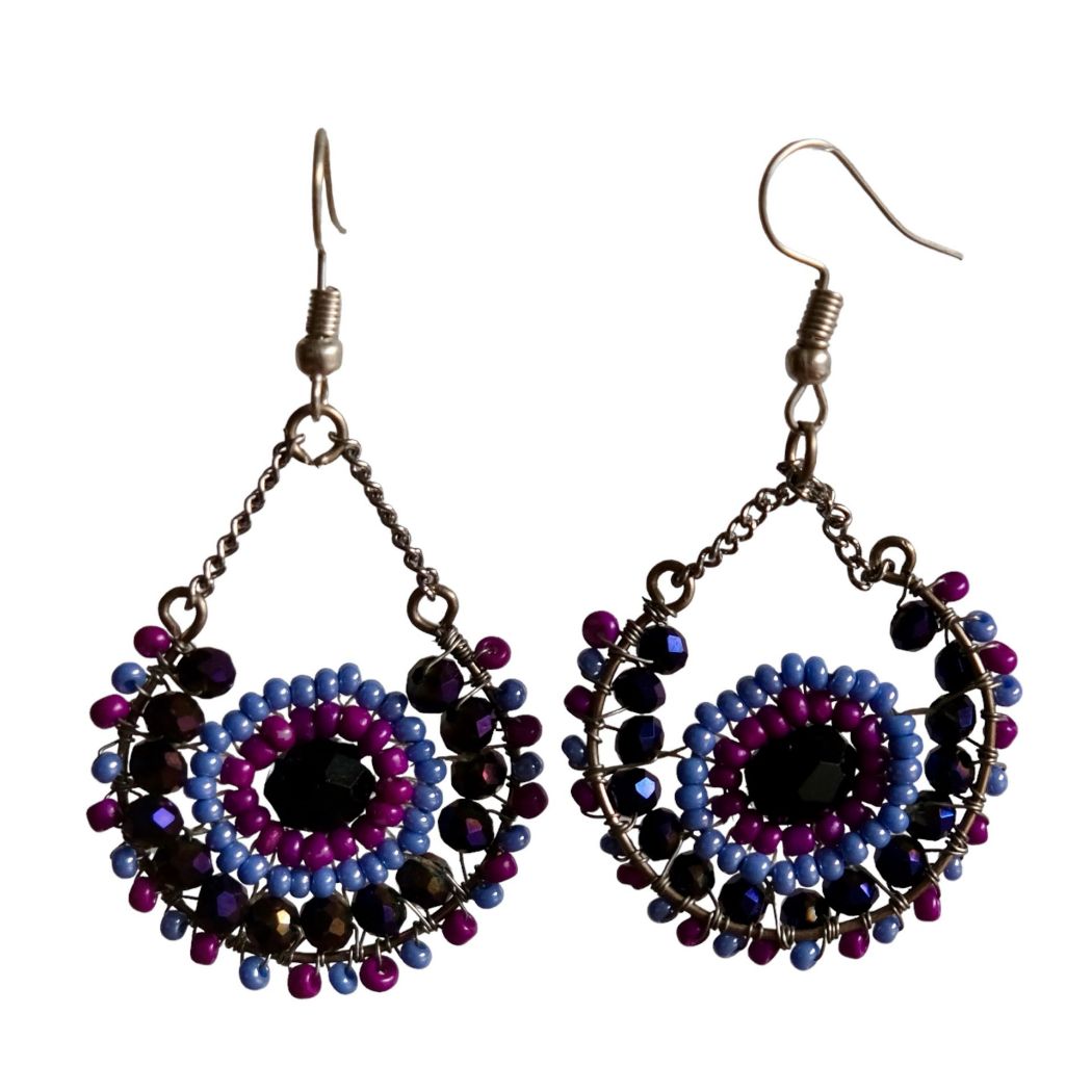 Picture of sunburst beaded earrings