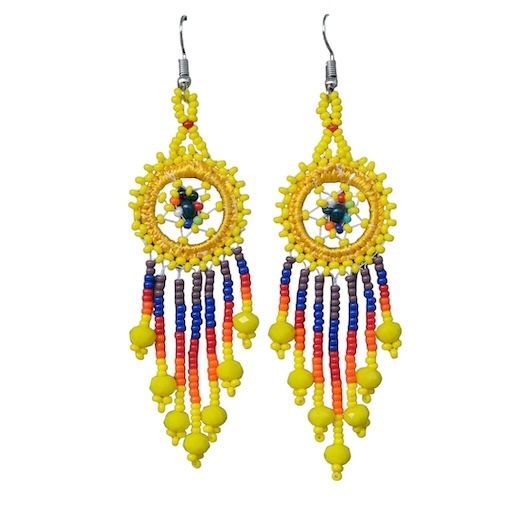 Picture of beaded dream catcher earrings
