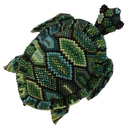 Picture of smiling turtle beaded figurine