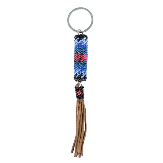 Picture of beaded leather keychain and bag charm