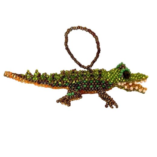 Picture of beaded alligator ornament