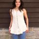 Picture of gauzy sleeveless coco button top