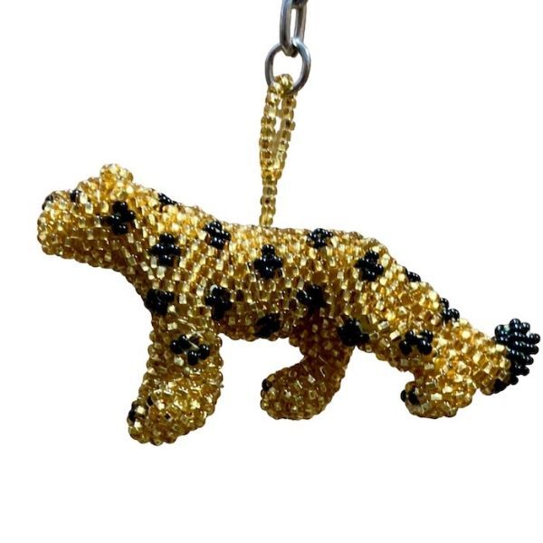 Picture of beaded cheetah keychain/ornament