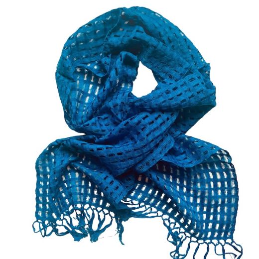 Picture of handwoven windowpane scarf