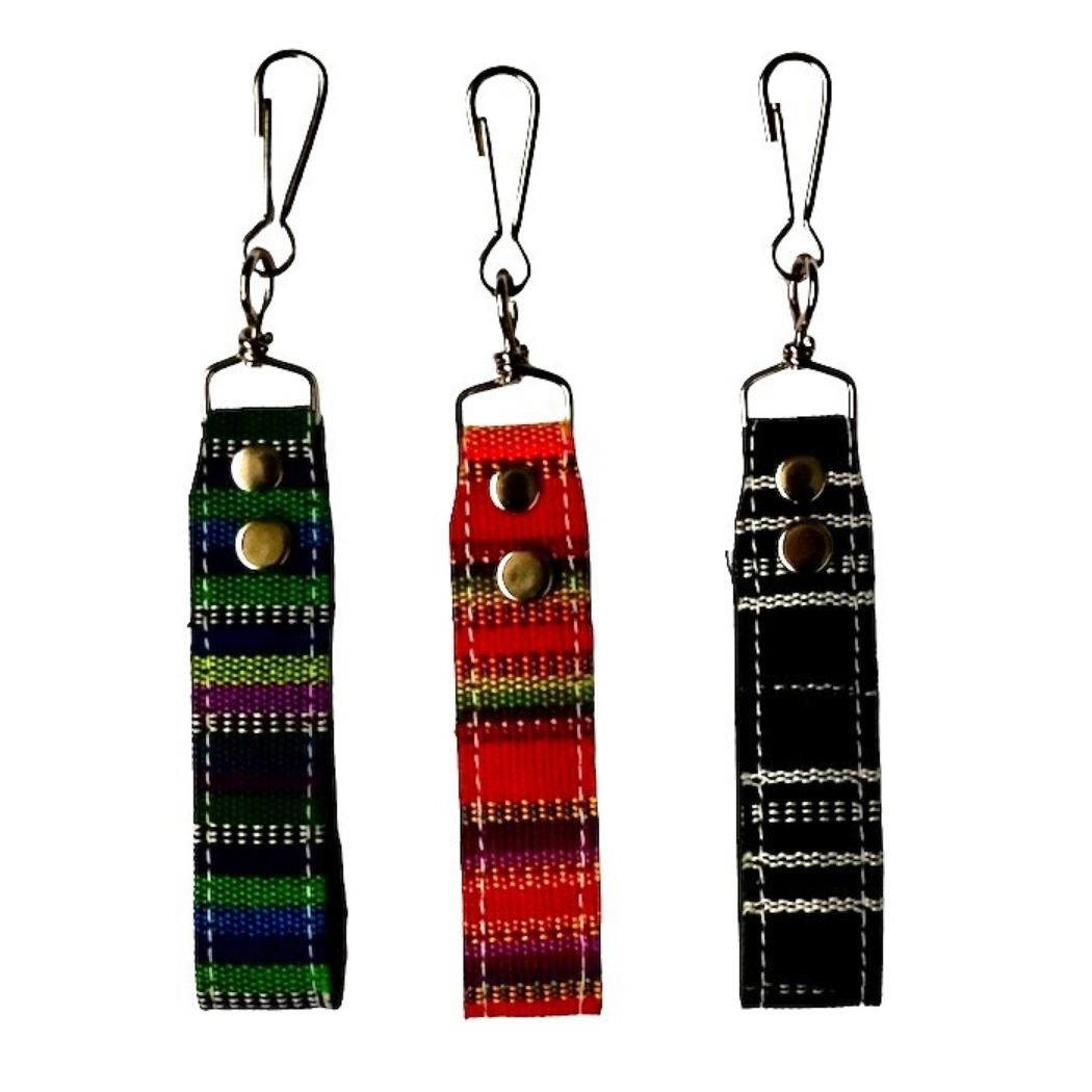 Picture of leather ikat keyring