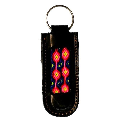 Picture of woven leather keyring