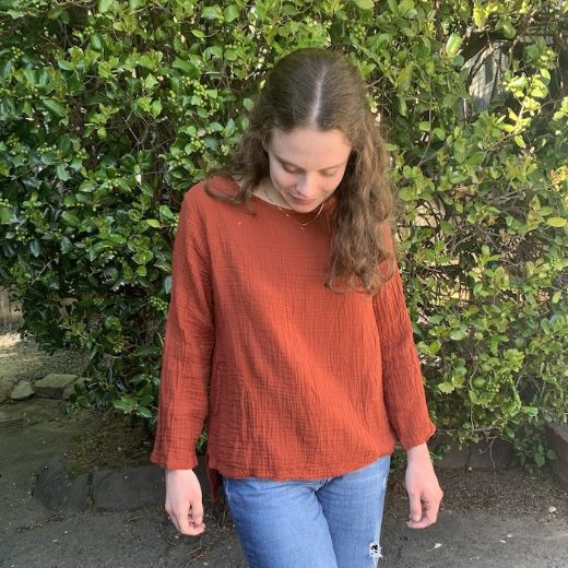Picture of gauzy long sleeve top