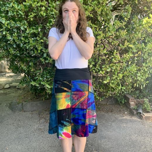 Picture of patchwork tie dye skirt