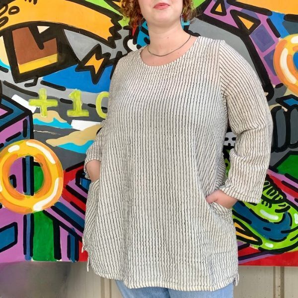 Picture of gauzy stripe tunic