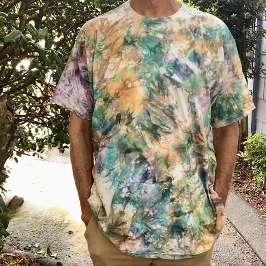 Picture of tropical tie dye cotton t-shirt