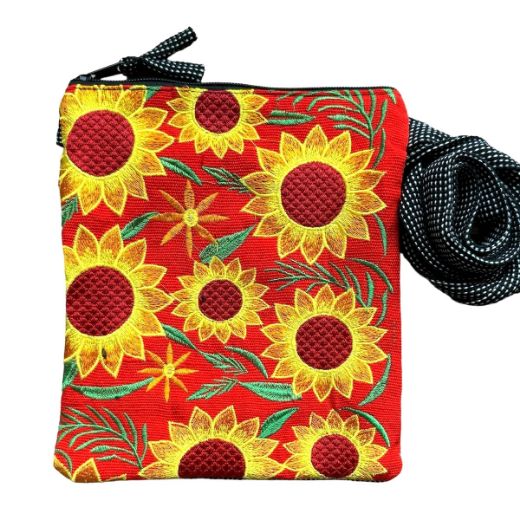 Picture of embroidered sunflower bag