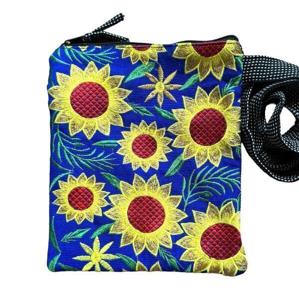 Picture of embroidered sunflower bag