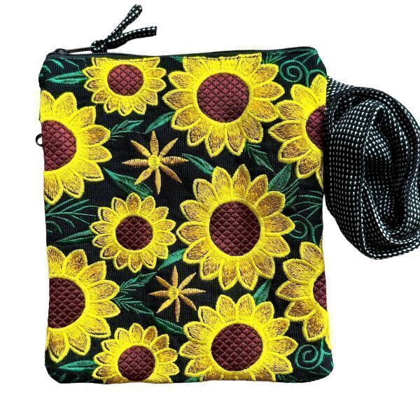 Picture of embroidered sunflower bag