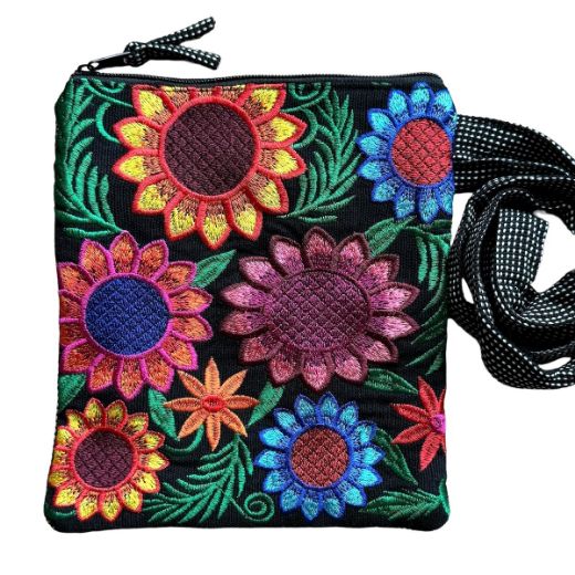 Picture of embroidered sunflower bag