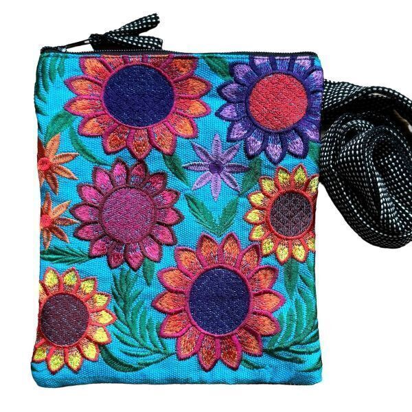 Picture of embroidered sunflower bag