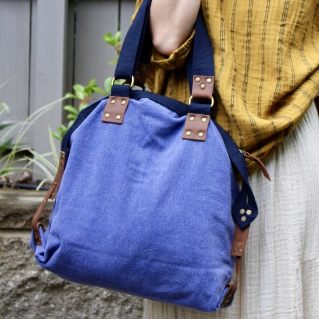 Picture of leather canvas satchel