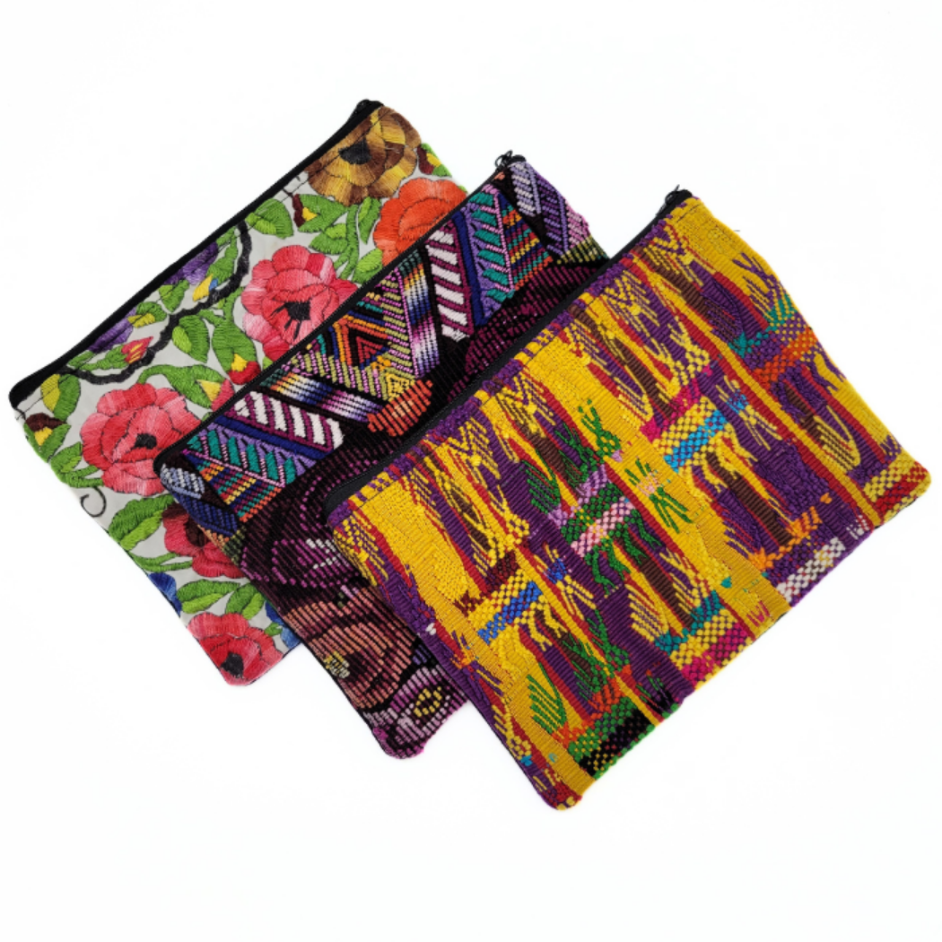 Picture of huipil two zip pouch - large