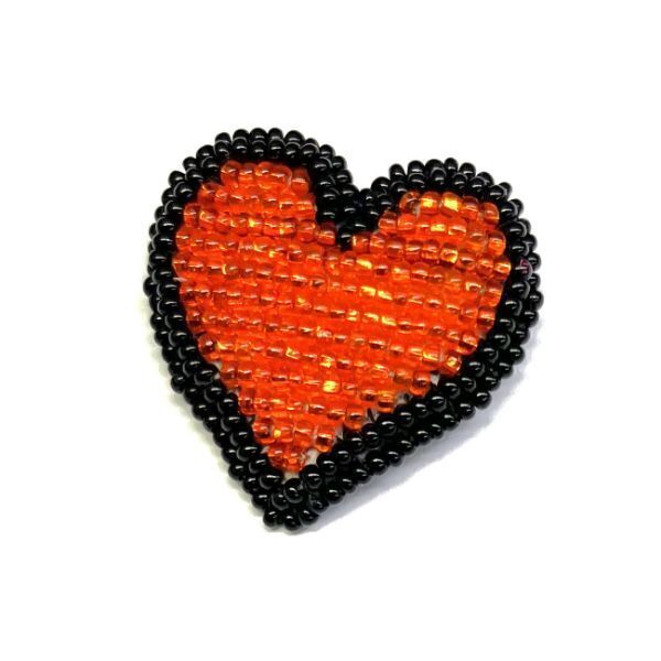 Picture of beaded heart pin