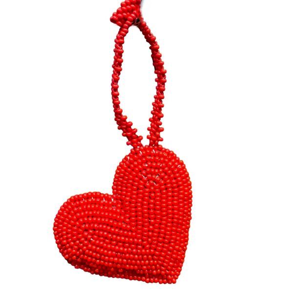 Picture of beaded heart bag charm