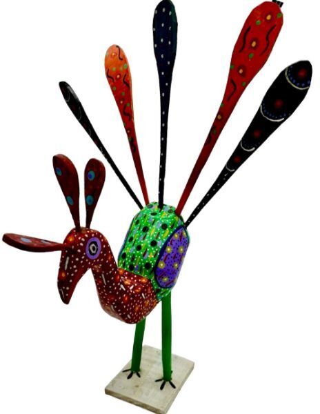 Picture of hand-painted wooden bird sculpture