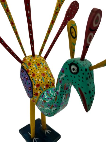 Picture of hand-painted wooden bird sculpture