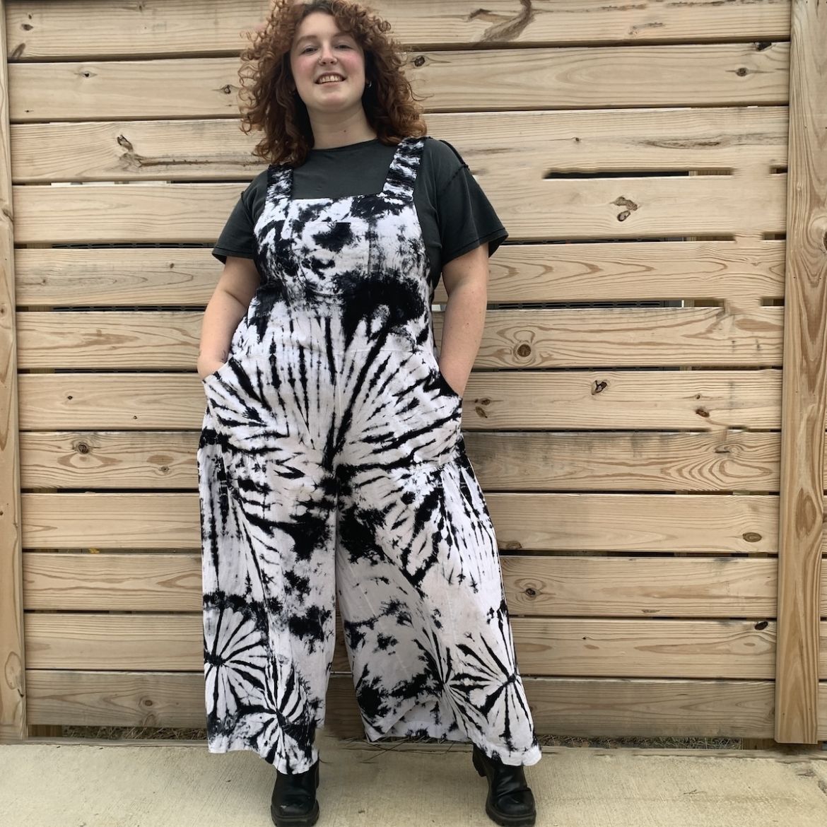 Picture of tie dye cotton overalls