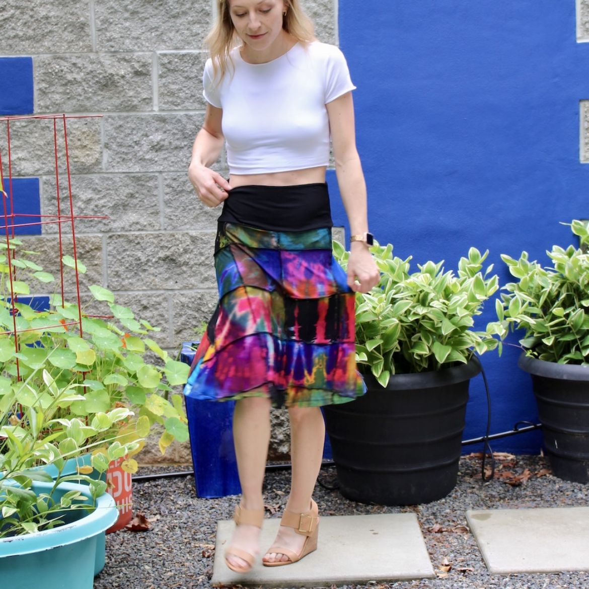 Picture of patchwork tie dye skirt