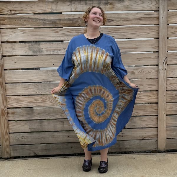 Picture of flowy tie dye kaftan