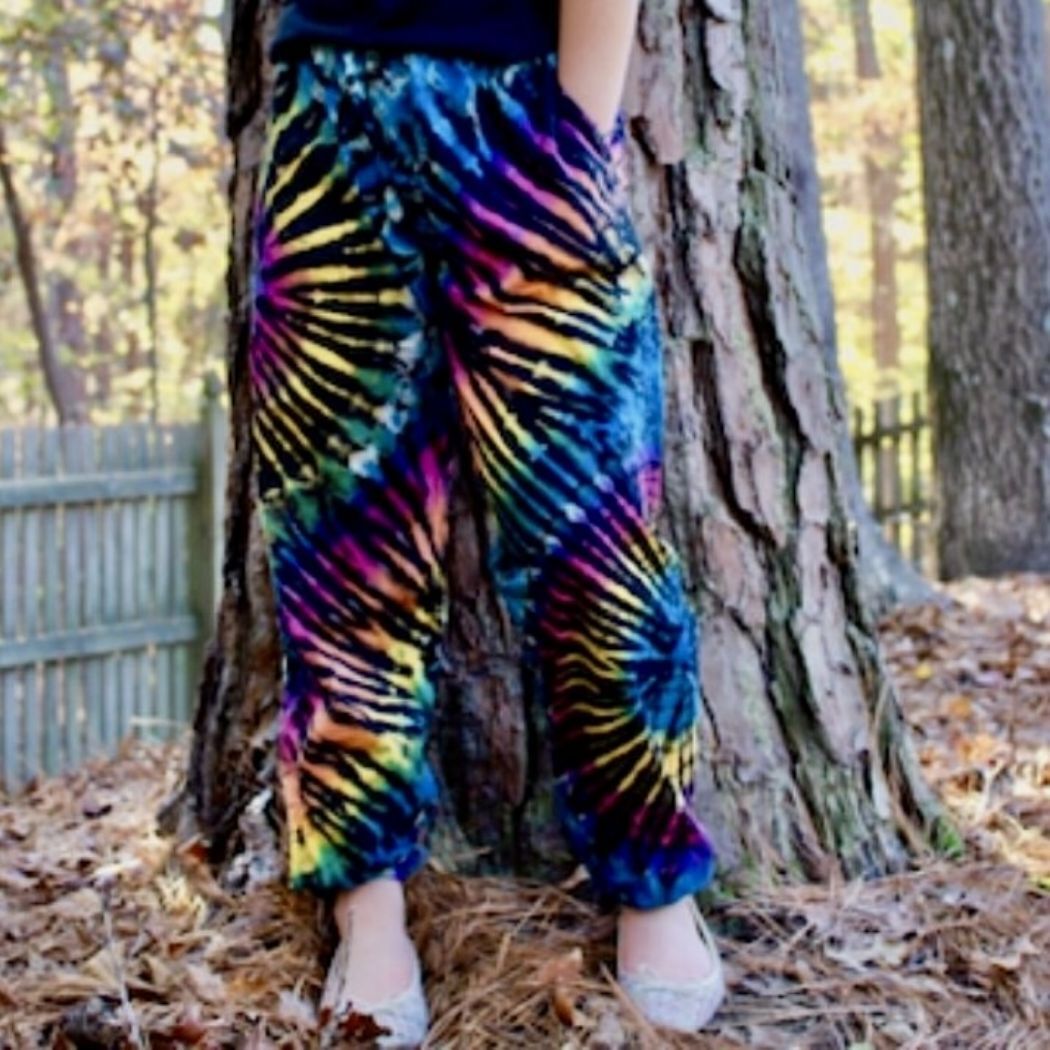 Picture of tie dye cotton lounge pants