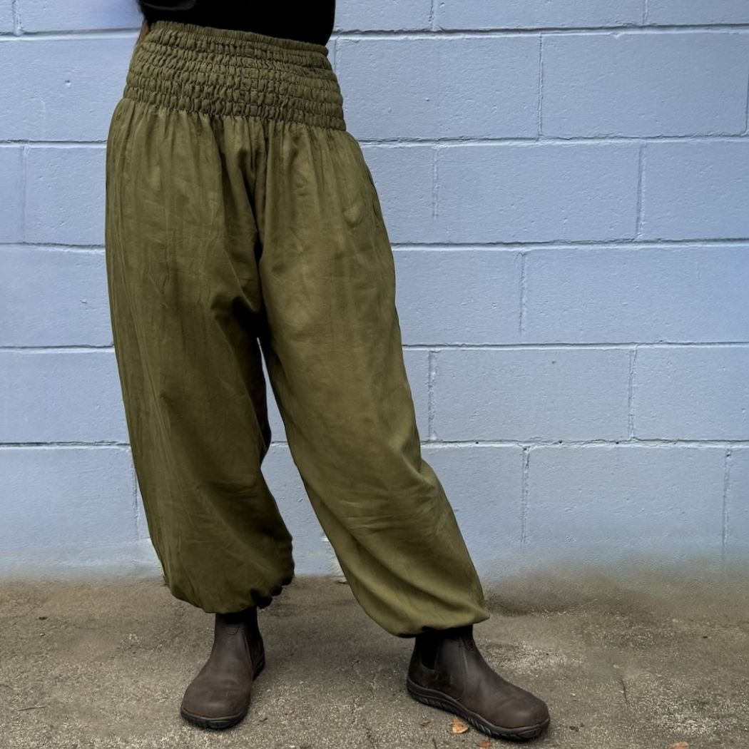 Picture of cotton harem pants - solid