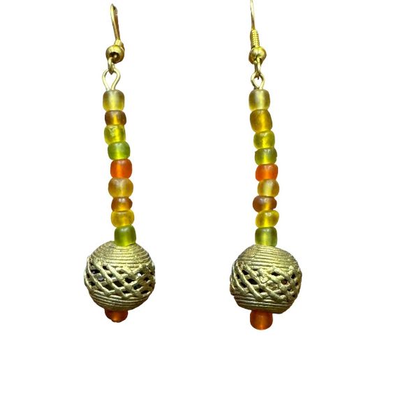 Picture of sunny glass bead earrings