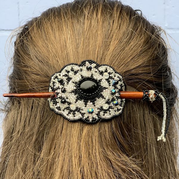 Picture of beaded crystal hair slide