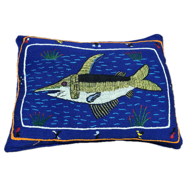 Picture of embroidered animal pillow cover