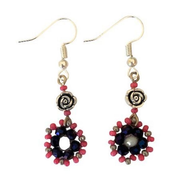 Picture of beaded blossom earrings