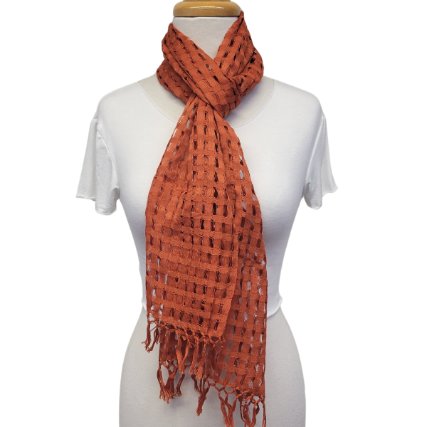 Picture of handwoven windowpane scarf