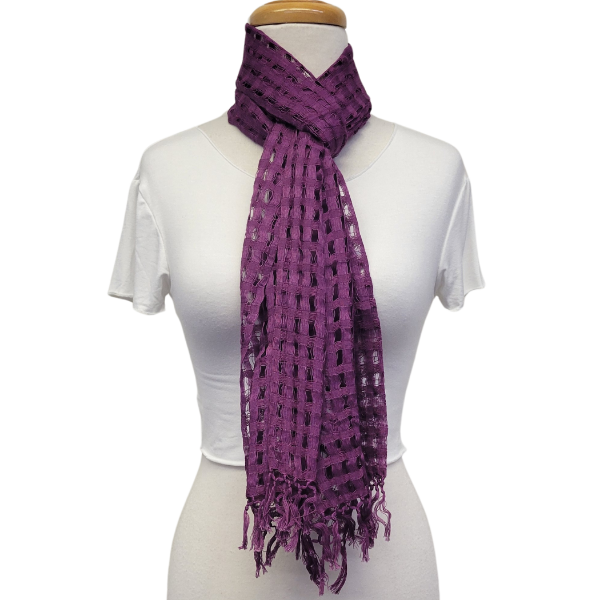 Picture of handwoven windowpane scarf