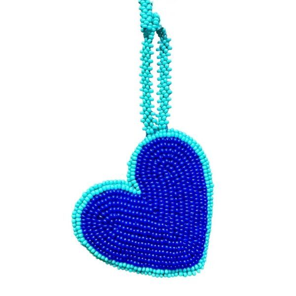 Picture of beaded heart bag charm