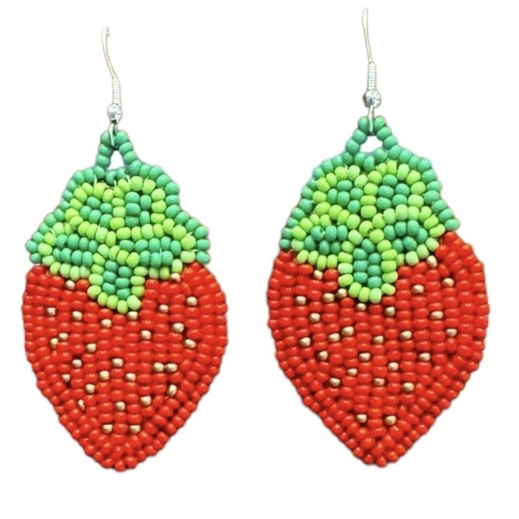 Picture of beaded strawberry earrings