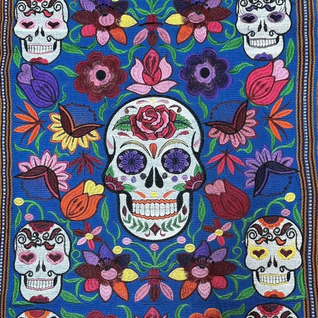 Picture of day of the dead table runner - tapestry deluxe