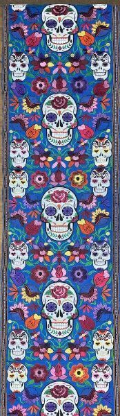 Picture of day of the dead table runner - tapestry deluxe