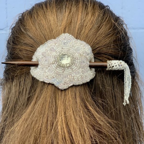 Picture of beaded crystal hair slide