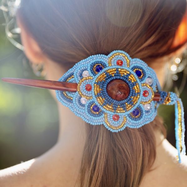 Picture of beaded crystal hair slide