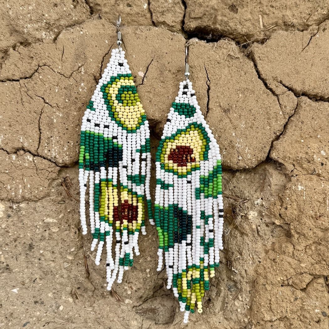 Picture of beaded avocado earrings