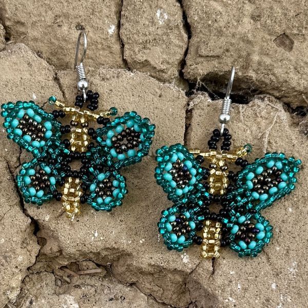 Picture of beaded butterfly earrings