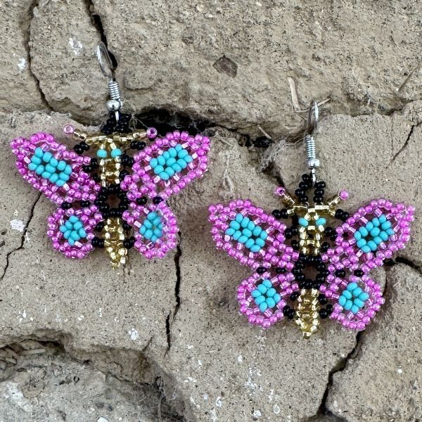 Picture of beaded butterfly earrings