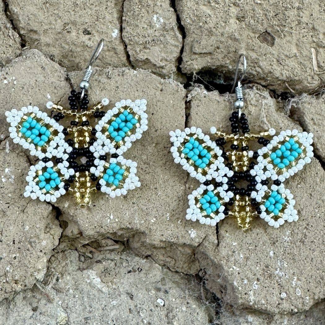 Picture of beaded butterfly earrings