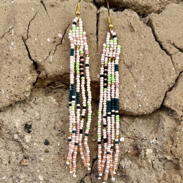 Picture of beaded waterfall earrings