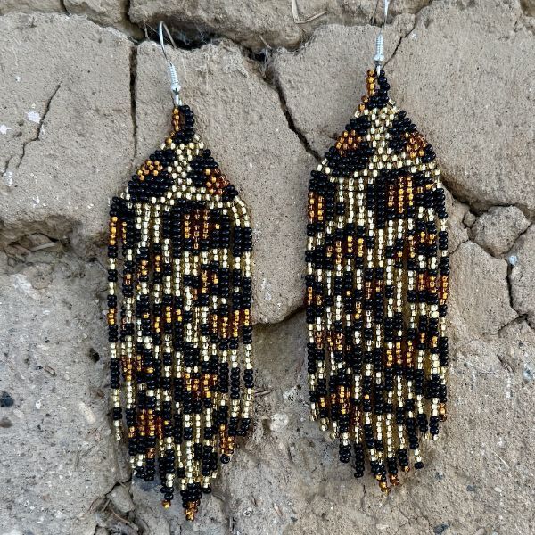 Picture of animal print beaded earrings