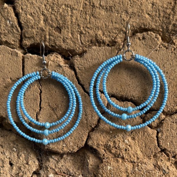 Picture of beaded triple hoop earrings