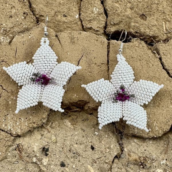 Picture of beaded jasmine earrings